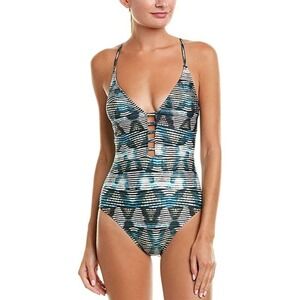 La Blanca Standard Ladder Keyhole Front One Piece Swimsuit Size 6 New